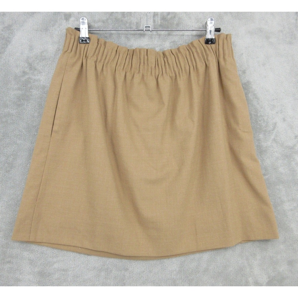 J Crew Skirt Womens 12 Wool Blend Mini Elastic Waist Pockets Lined Minimalist